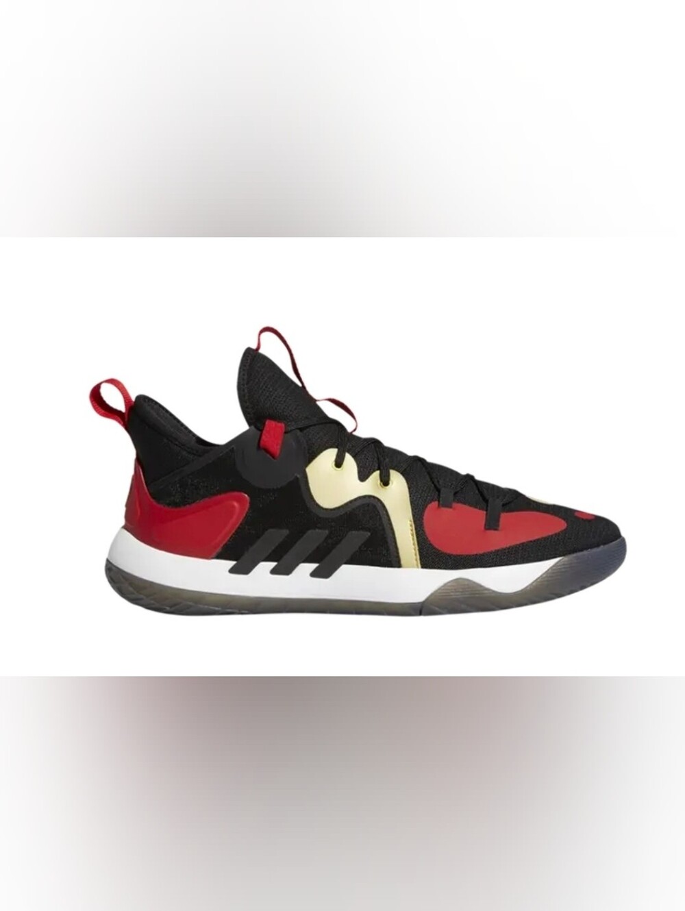 Adidas HARDEN Sneakers Black and Red Athletic Sneakers with Gold Accent